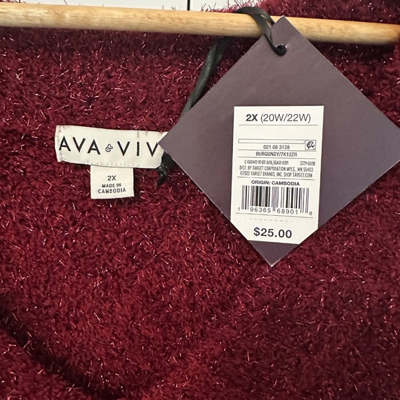 New! Red Tinsel Sweater - 2X - Picture 4 of 4